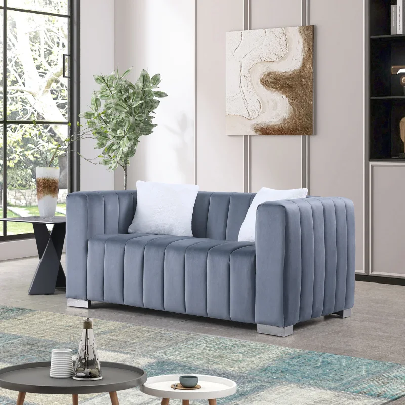 Moderni kauč channel u tradicionalnom stilu, Chesterfield, udobnost i stil, tamno plava /siva /tamno zelena, loveseater