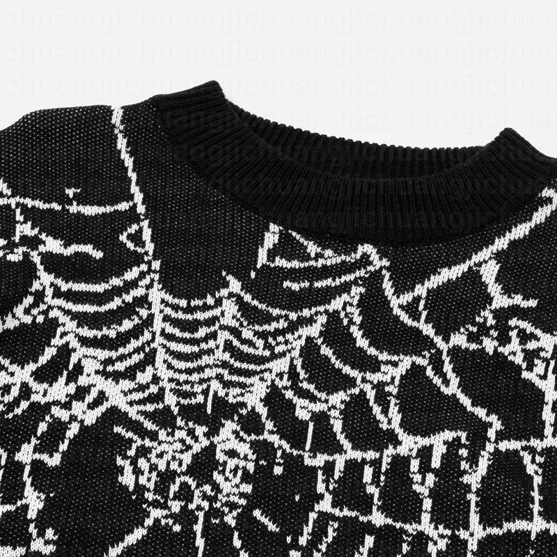 Muški džemper Spider, Starinski pletene pulover Оверсайз, džemper 2023, Free Ženski džemper Harajuku u stilu hip-hop, Vanjska odjeća, Kardigan, Crna