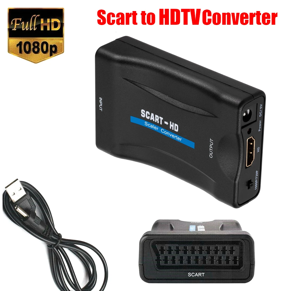 Pretvarači video-audio signala Upscale adapteri HD 1080P SCART HDMI kompatibilan prijemnik za kućanstvo računalne opreme