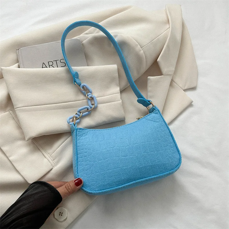 Ženske torbe od filca s modne tekstura, седельная torba za ispod pazuha, novo 2024 godine, mekih tkiva, bez obloge, dizajnerske torbice od tkanine na jedno rame