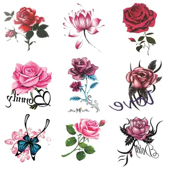 Muške tetovaže, ženske privremene vodootporne naljepnice s cvijećem, naljepnice za body art