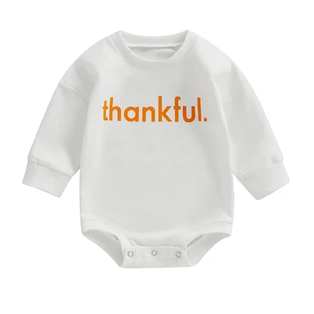 Kombinezon za novorođene djevojčice na Dan zahvalnosti, majica, body dugih rukava, pulover s буквенным po cijeloj površini, svakodnevne majice za bebe