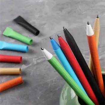 10шт Kemijska olovka 0,7 mm, prirodna Kraft-papir, glatke korice za pisma, Različite boje, ekološka promotivni ručka, Školska Супп