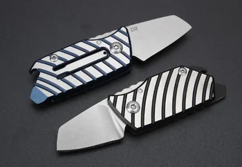 Mini privezak Zebra Džepni nož na sklapanje D2 Blade TC4 Ručka od legure titana Taktički alat za spašavanje na lovu i ribolovu EDC Survival Tool