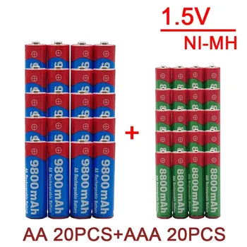 Originalna tvornička besplatna dostava 2023 najprodavanijih baterije tipa AA + AAA od 1,5 9800 mah/8800 mah, pogodan za daljinsko upravljanje 18650