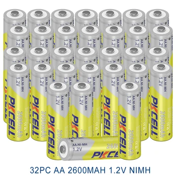 32ШТ PKCELL AA 2600mah 1.2 V Ni-MH Baterija AA Punjive baterije Zamjenjuju Kameru plišani Auto Svjetiljku AA baterije 1000 puta