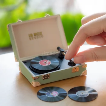 Minijaturna kuća lutaka u mjerilu 1/6 Klasicni Gramofonske Player gramofonskih ploča za BJD Blyth Pribor za lutke