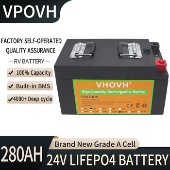 24V 280AH 220AH 120AH LiFePO4 Baterija Ugrađen BMS Litij-Željezo-Fosfatnih Elementi 4000 Ciklusa Za Golf-Kara Vanjski Kamp Solarna