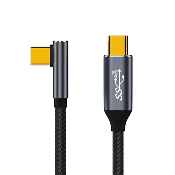 Prijenos podataka je 10 Gbit/s preko USB-C-C 3.1 Gen2 90 Stupnjeva za Punjenje Kabel Type-C