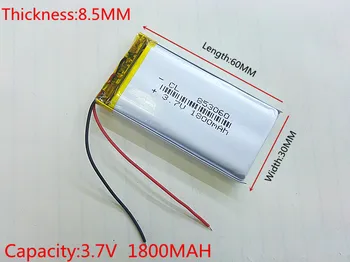 li-po 3,7 1800 mah 853060 Litij-Polimer Li-Ion li-ion Punjive baterije za Mp3 MP4 MP5 GPS mobilni