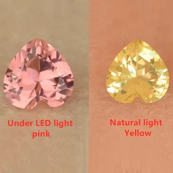 Kamen rez u obliku srca, nano Ситал, žuta, roza, меняющий boja, Laboratorijske kamenje, морганит, Aleksandrit, perle za dragocjenom površine prstena