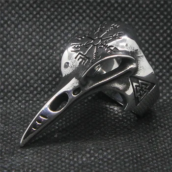Direktna isporuka 7-14 prsten s lubanjom ptice od nehrđajućeg čelika 316L, muški prsten s lubanjom u stilu punk sa strmom uzorkom