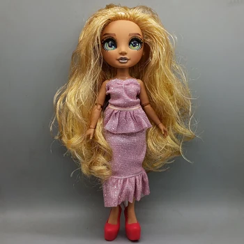 Pogodan za lutke visine 27 cm, rose večernja haljina, pribor za lutke, rođendanski poklon za djevojčice
