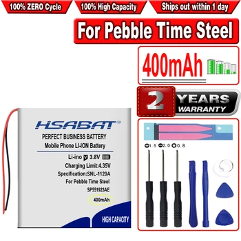 Baterija HSABAT 400mAh SP551923AE P140116 za Pametne sata Pebble Time Steel za pebble Classic