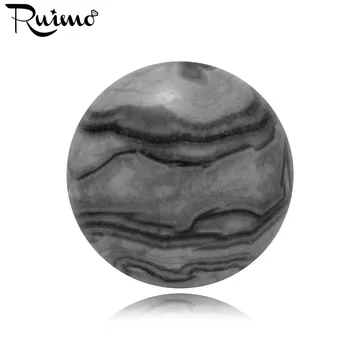 RUIMO Prirodni kamen S rupicom, slobodan perli, privezaka, Siva karta, kamenih zrna za izradu narukvice na Veliko, 6/8 / 10 mm
