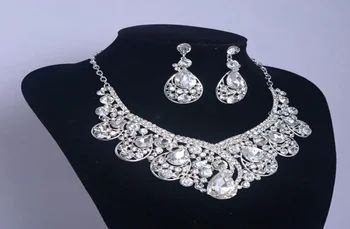 Retro Vintage dizajner svadbeni nakit s kapljicama vode od prozirnog austrijskog kristala, naušnice sa štrasom, ogrlice, nakit
