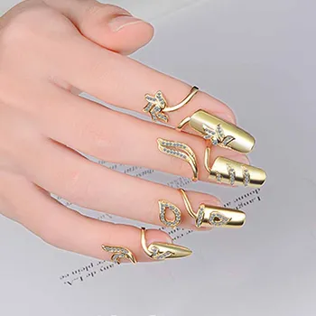 Modni gotički metalni prstenovi za nokte za djevojčice, žene, punk-rhinestones, zaštitna torbica za prst, prsten-непоседы, ukras za svadbene zurke