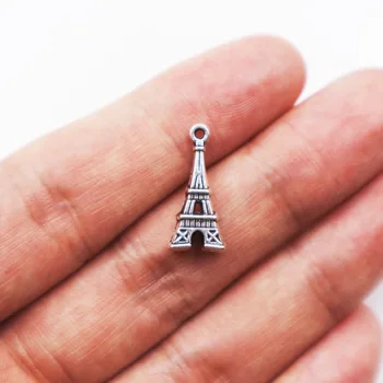 22шт Tibetanski Посеребренная Eiffelov toranj Privjesci za izradu nakita Pribor DIY 20*9,5*2 mm
