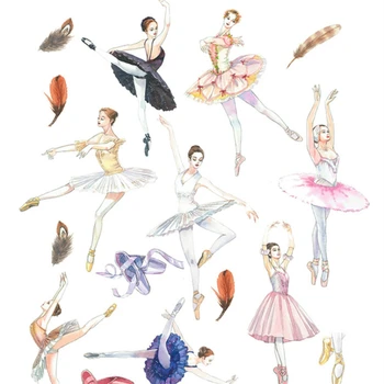 Kancelarijski naljepnice Kawaii Klasicni Starinski skup Little Fresh Ballet Girl Junk Journal Dnevnik Dekorativni Mobilni IPAD za scrapbooking svojim rukama