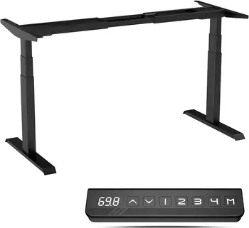 AITERMINAL-Električni pisaći stol s dva motora, podesiva po visini motorizirane stalak crne boje, samo poprečni