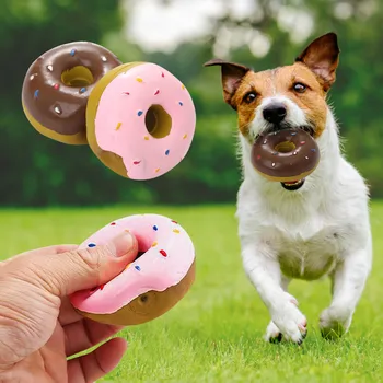 Igračke za kućne ljubimce pse, koji su otporni na укусам krafne, Škripav zvuk igračke, igračke za žvakanje za molara sa šiljcima za pse, Interaktivna obuka na brušenje zuba