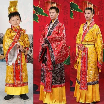 Odrasla dječji kostim kineska haljina ханфу gospodo dječaci car kralj Сценическая Odjeća odijela odijelo tan dječji ogrtač šešir kit TL451