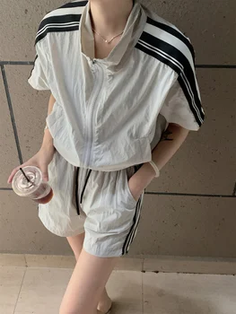 Ženski komplet od dva predmeta u korejskom stilu 2023, Ljetno odijelo za zaštitu od ožiljaka, majice i kratke hlače kratkih rukava, Slobodne ženske odjeće