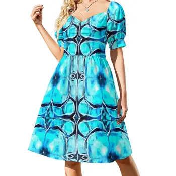 Svijetlo plavo apstraktan haljina, afričke haljine za žene, haljine, ljetna haljina