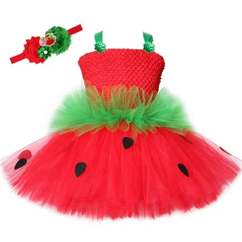 Slatka haljina-paket s jagode, Crveno-zelena čipke i cvijeća, haljina princeze za djevojčice na rođendan, Dječji Božićni kostim za Noć vještica