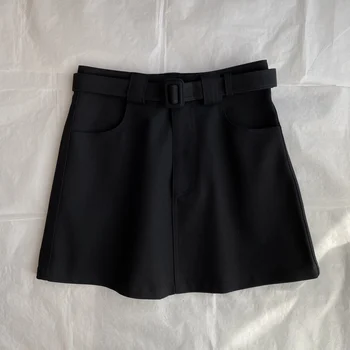 Nova crna kratka suknja-teretni, praktično u svemu, jednostavan dizajn na prvi pogled, za razne prigode nošenje
