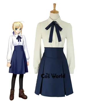 Fate / stay night Artoria Pendragon Saber, svakodnevni suknja s visokim strukom, školske uniforme, kostime za косплея iz anime