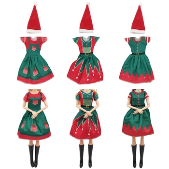 Modni božićno haljinu, elegantan šeširi za lutke 11 cm 30 cm, odjeća za lutkarsku pribor