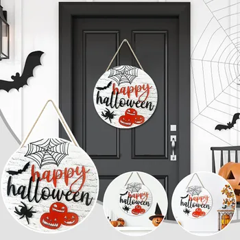 Vrata pločica na Halloween, Drvene dekoracija Sretan Halloween, Kućnog tekstila, Viseći Ukras za unutarnju i vanjsku Uređenje doma, Pribor