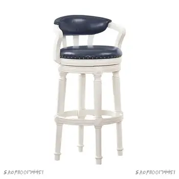 Bar stolica od punog drveta u europskom stilu, bež home visoka stolica za hranjenje, američki rotirajuća stolica, bar stolica, bar stolice