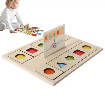 Drvene puzzle igra geometrijskih oblika, razvrstavanja boja i oblika, šarene Drvene puzzle Montessori, Trening klin