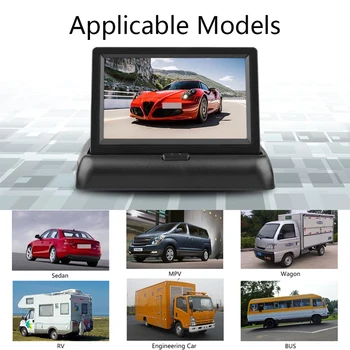 4,3-inčni auto-sklopivi monitor sa LCD zaslonom, kontrolna ploča, 12-24 U ulaz, univerzalni za kamion, auto sigurnosne kamere