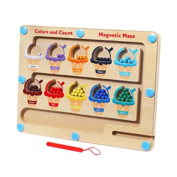 Drveni magnetska ploča Zagonetke Igračke Montessori Sortiranja odbora Magnetski labirint Igračka za zaslon osjetljiv na učenje Igračka za rani razvoj