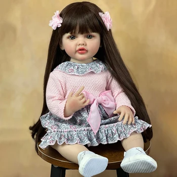 Lijepi mekani Pokupila dijete, realan mini-dijete, pokupila dijete s kosom, lutka za djevojke, rođendanski poklon za djecu od 55 cm