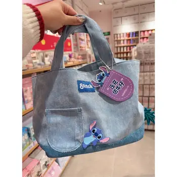 Холщовые torbe Disney Stitch za žene, svakodnevne crtani slatka torbe-тоут, ženska Eko-torbu za višekratnu upotrebu, putnu torbu za kupovinu, torba za ланча