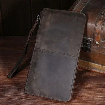 Muški novčanik torbica Crazy Retro od bičevati, kvalitetna torba za kovanice, džep, novčanik na zglob, Mobitel od konjskih koža, muški zgodan клатч za telefon
