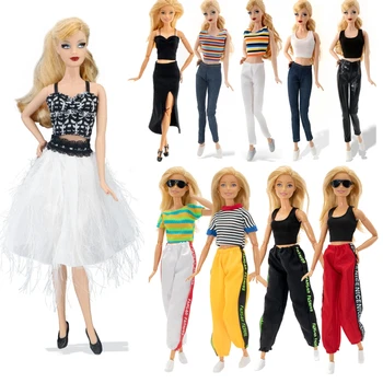 1 compl. Najnovija Moda HandmadeDoll Pribor Majice, Hlače Мотобрюки Haljina Odjeću Za Barbie Igre, DIY Poklon Za Rođendan