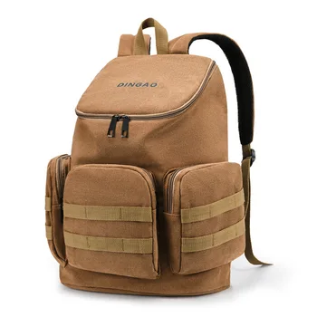 Muški starinski platna ruksak za prijenosno računalo, studentski školske torbe za mlade, putni ruksak velikog kapaciteta, muški ruksak