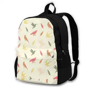 Jesen pastelno skup Birbs N' Feathers / Uzorak-Jednostavan adolescencija ruksak za studente, laptop torbe, putne torbe Bird Birds Birb Brid