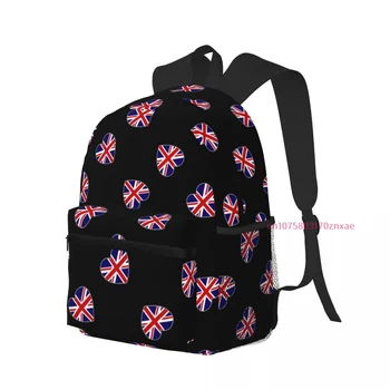 Union Jack velika Britanija velika Britanija Britanska zastava Srce Casual ruksak Lagan putnu torbu Unisex Bočnih džepova za boce