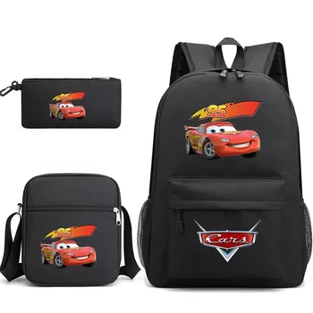 3pcs Cars Lightning McQueen Bookbag Dječji ruksak Školske torbe za dječake i djevojčice, Skup наплечных torbe, svakodnevne naprtnjače Mochilas