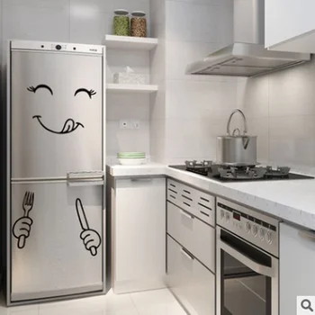 Slatko naljepnica Hladnjak Happy Delicious Face Kuhinja frižider Zid hladnjak Vinil naljepnice Umjetnička oznaka na zid Home dekor Izravna isporuka