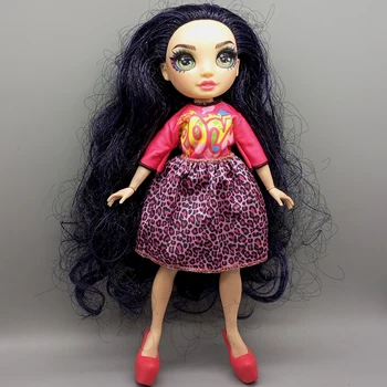 Pogodan za lutke visine 27 cm, crveni top + suknja s леопардовым po cijeloj površini, igračke i pribor za rođendanski poklon za djevojčice