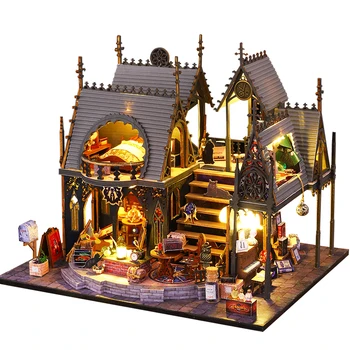 Luna Magic Doll House Casa Minijaturne predmete za odrasle osobe s opremom i namještajem, kuća lutaka ručni rad, dar za rođendan, Božić