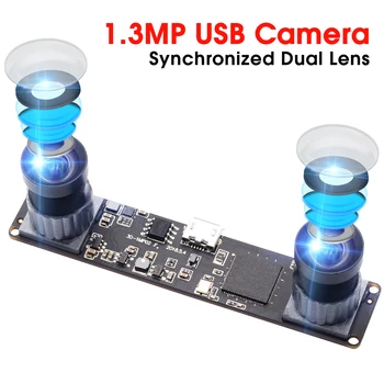 Sinkroniziran 3D Stereo VR kameru sa Dvostrukim Objektivom bez izobličenja 960P HD USB 2.0 Modul kamere OTG UVC Plug and Play Naknada video, Web kamere