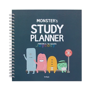 Indigo 192 Stranice na 6 mjeseci Trening planer Monster's Verzija 2 Mjesečni Tjedni Dnevni akademski planer, Plakat s planom 21 dan (2 lista)